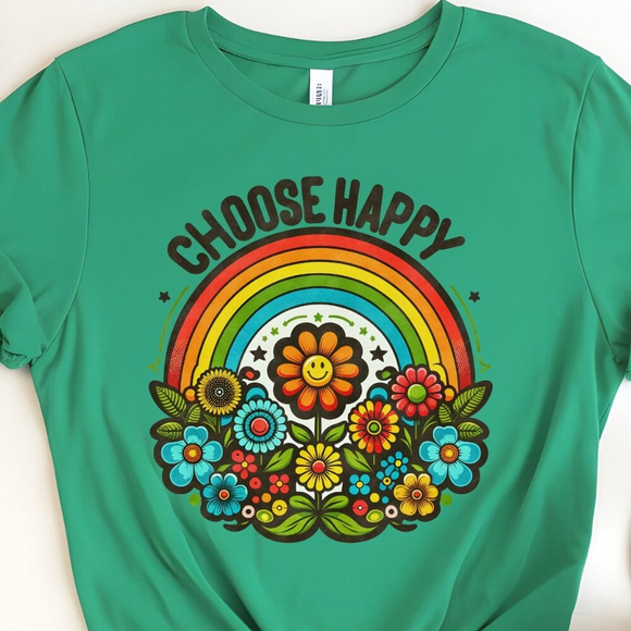 Gildan Tops - Choose Happy BOHO Hippee Positive Affirmation Unisex Softstyle Shirt